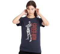 mandarin creative ltd Spiderman Hero Stance Ladies T Shirt, Deep Navy, Blu Oltremare Scuro, S Donna