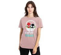 mandarin creative ltd Spiderman Hoppy Spring Ladies T Shirt, Pink, Rosa, XXL Donna