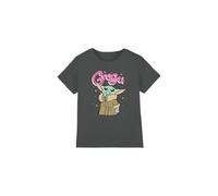 mandarin creative ltd Star Wars Grogu Bubble Uni Kids T Shirt, Antracite, 7-8 Anni Bambini e Ragazzi
