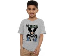 mandarin creative ltd X-Men Wolverine Action Unisex Kids T Shirt, Grigio (Athletic Heather), 9-10 Anni Bambini e Ragazzi