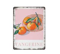 Mandarino Arte Frutta Idee Cucina Cibo Arte Decorazione Casa Mandarino Poster Metallo Targa in Latta Poster Cultura Vintage Decorazione da Parete Alluminio Giardino Ristorante Soggiorno Camera da Le