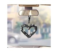 Mandark Accessorio da appendere all'auto a forma di cuore con strass di cristallo, ciondolo per specchietto retrovisore dell'auto, grazioso diamante decorativo per interni auto, per donne e ragazze