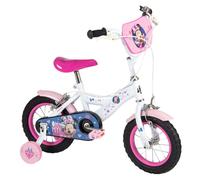 Huffy Disney Minnie Mouse - Bicicletta per bambini da 12 pollici, con ruote di sostegno, telaio in acciaio, freno a contropedale