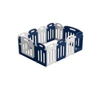 Sport1 Box pieghevole salvaspazio. Box neonato per gioco protetto. Box bambini con 12 componenti. Recinto bambini con chiusura, resistente e antiscivolo. Recinto neonato interno/esterno Blu/bianco