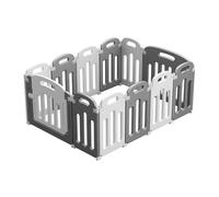 Sport1 Box pieghevole salvaspazio. Box neonato per gioco protetto. Box bambini con 12 componenti. Recinto bambini con chiusura, resistente e antiscivolo. Recinto neonato interno/esterno grigio/bianco