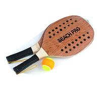 Mandelli Coppia Racchette Beach Tennis Pro Con Pallina Racchettoni In Legno 380, Multicolore, 48 cm, 8003029203546