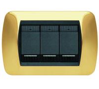 MANDELLI Coprinterruttore LIVING con 3 fori col. OTTONE LUCIDO note LIVING