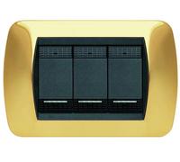 MANDELLI Coprinterruttore LIVING con 4 fori col. OTTONE LUCIDO note LIVING