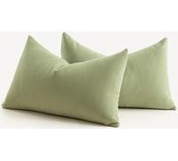 Mandioo 2 Pezzi Federe Cuscini in ciniglia Minimalista Copricuscino morbido grazia durevole Fodere per Cuscino per la Decorazione Domestica Divano Soggiorno Camera da Letto 30 x 50cm Verde salvia