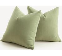 Mandioo 2 Pezzi Federe Cuscini in ciniglia Minimalista Copricuscino morbido grazia durevole Fodere per Cuscino per la Decorazione Domestica Divano Soggiorno Camera da Letto 60 x 60cm Verde salvia