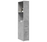 Mandloder Armadietto da bagno sottile con ruote, grigio cemento, in legno, 22 x 41 x 135 cm, mobile per bagno, cucina, soggiorno, pratico spazio