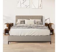 Mandloder Comodini 2 pezzi in legno 35 x 35 x 55 cm, affumicatura moderna, stabile, per camera da letto, tavolino, consolle notturne