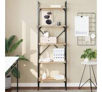 Mandloder Libreria a 5 scomparti in rovere Sonoma, 56 x 31,5 x 174 cm, materiale in legno, robusto scaffale, molto spazio per soggiorno, ufficio