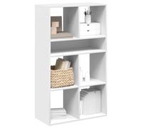 Mandloder Libreria bianca 66 x 31 x 112 cm, materiale in legno, scaffale con 3 scomparti, versatile per libri, cartelle, oggetti da collezione, robusta e facile da pulire