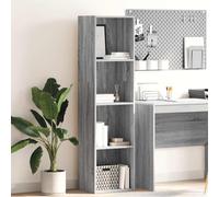 Mandloder Libreria grigia Sonoma 40 x 30 x 152 cm, in legno con scomparti aperti per libri, cartelle, soggiorno, ufficio