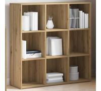 Mandloder Libreria in rovere Artisan, 98 x 29 x 97,5 cm, in legno, 9 scomparti, autoportante, per soggiorno e ufficio, soluzione versatile