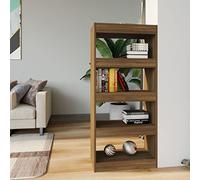 Mandloder Libreria marrone effetto rovere, 60 x 30 x 135 cm, materiale in legno, per soggiorno, versatile libreria con molto spazio