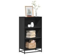 Mandloder Libreria nera 60 x 35 x 107,5 cm, materiale in legno con struttura in metallo, 3 scomparti, scaffale autoportante per soggiorno, ufficio, design moderno, robusto e stabile