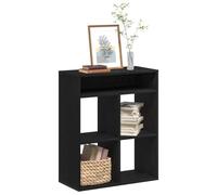 Mandloder Libreria nera 66 x 31 x 80 cm, in legno a 3 scomparti, versatile custodia a libro per soggiorno, ufficio e camera da letto, per libri e decorazioni
