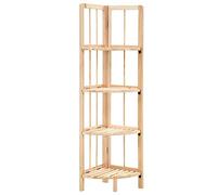 Mandloder Mensola angolare in legno di cedro, 27 x 27 x 110 cm, libreria pieghevole, scaffale in legno autoportante per piccoli spazi, soluzione di archiviazione versatile, beige, ideale come libreria
