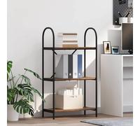 Mandloder Scaffale in legno vecchio 60 x 30 x 109 cm, moderna libreria in legno a 3 ripiani, robusto telaio in acciaio, molto spazio, per soggiorno e ufficio, stretto