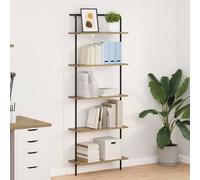 Mandloder Scaffale in rovere artigianale, 24 x 60 x 168 cm, in legno di legno, con molto spazio, moderna libreria per soggiorno, ufficio e cantina