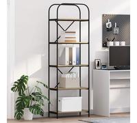 Mandloder Scaffale Sonoma in rovere 60 x 30 x 183 cm, in legno a 5 scomparti, autoportante, design moderno, robusto, per casa e ufficio, elevata capacità di carico