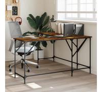 Mandloder Scrivania ad angolo in legno, 149 x 149 x 75 cm, stabile tavolo da ufficio con telaio in metallo per casa e gaming