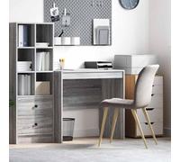 Mandloder Scrivania Grigio Sonoma 80 x 50 x 76 cm in legno Tavolo computer compatto per ufficio, camera da letto e laptop, design moderno con ripiano per lavorare in modo efficiente