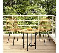 Mandloder Set di 2 sedie da giardino, 48 x 62 x 84 cm, in rattan PE resistente alle intemperie, telaio in acciaio, comodi sdraio per giardino, balcone, terrazza, mobili da esterno