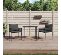 Mandloder Set di 2 sedie da giardino con cuscino, in polyrattan resistente alle intemperie, 54 x 61 x 83 cm, comode sedie a sdraio per giardino e terrazza