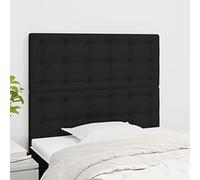 Mandloder Set di 2 testiere nere, 90 x 5 x 78/88 cm, in tessuto, regolabile in altezza, robusto, traspirante, per camera da letto, comodo schienale per leggere