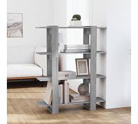 Mandloder Sonoma - Libreria grigia 100 x 30 x 123,5 cm, versatile divisorio per libri, DVD, oggetti decorativi, materiale in legno, robusta e facile da pulire, per soggiorno, corridoio