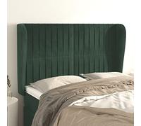 Mandloder Testiera con orecchie verde scuro, 147 x 23 x 118/128 cm, in velluto, letto regolabile in altezza, testiera per leggere e guardare la TV in camera da letto