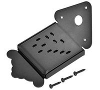 Mandolin Cable Pull Board | Bend Type Steel Tailpiece for 8/10 / 12 Loop Strings | Chrome Decorative Cover | Electric Box Guitar Accessories (QB09 Black Flowerless)