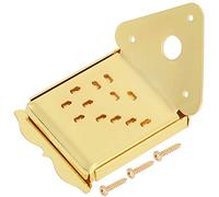 Mandolin Cable Pull Board | Bend Type Steel Tailpiece for 8/10 / 12 Loop Strings | Chrome Decorative Cover | Electric Box Guitar Accessories (QB11 golden flowers)