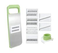 Mandolina da cucina, affettatrice mandolina regolabile, affettaverdure in acciaio inossidabile, strumento per affettare verdure da cucina 6 in 1 verde 2 pezzi