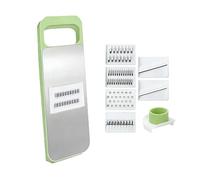 Mandolina di Sicurezza Regolabile per Cucina, Tagliaverdure e Frutta Multifunzionale in Acciaio Inossidabile, Affettatrice per Cipolle, Patate, Pomodori, Cavoli, Mele, Limoni verde 2 pezzi