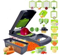 Mandolina per Verdure Professionale,Multifunzione Tritatutto Affettatrice Manuale,Taglia Verdure Cucina in Acciaio Inox per Patate,Carote,Cipolle