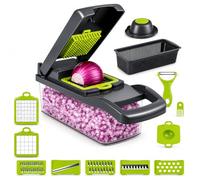 Mandolina per Verdure - Taglia Frutta Multifunzionale - Regolabile con Lame Intercambiabili - 16 in 1 - Affettatrice Manuale per Cucina Professionale