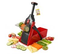 Mandolina Samurai Press e Vai, Affettaverdure Professionale con Sistema di Sicurezza, Lame in Acciaio Inox, Contenitore Raccolta (1)