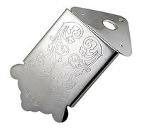 Mandolino Cordiera Ponte Inciso Flower Pattern Instrument Parts - Argento