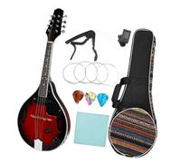 Mandolino Elettrico Rosso E Nero A 8 Corde Corpo In Palissandro Con Custodia Per Pianoforte Plettro E Accordatore Strumento Mandolino Colorato(2)