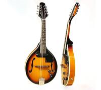 Mandolino Elettroacustico A 8 Corde, Top Impiallacciato In Abete, Lato/fondo Impiallacciato In Acero Con Custodia Professionale Mandolino