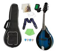 Mandolino Strumento Musicale Tracolla Per Borsa Da Cintura Per Mandolino A Otto Corde In Tiglio Blu Per Strumento Nazionale(Set)