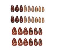 Mandorla Press On Nails French Tip Unghie finte Colle sulle Unghie Unghie Artificiali A