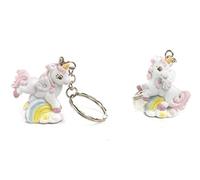 Mandorle by Paben 12 Pezzi Portachiavi Unicorno Rosa bomboniera bambina Battesimo Comunione Cresima Compleanno cm. 4