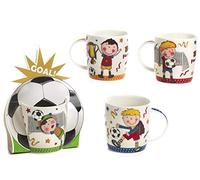 Mandorle by Paben 4 Pezzi Tazza Calciatore in porcellana Confezione goal Bomboniera Bambino Comunione Cresima