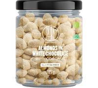 Mandorle pure BrainMax al cioccolato bianco con cocco, BIO, 285 g