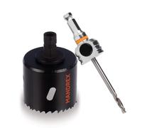 Mandrex MHB3Q0068B + MX200024B - Sega a tazza bimetallica EasyXcut M3 con profondità di taglio 45 mm per acciaio, ferro, legno e PVC, Ø 68 mm